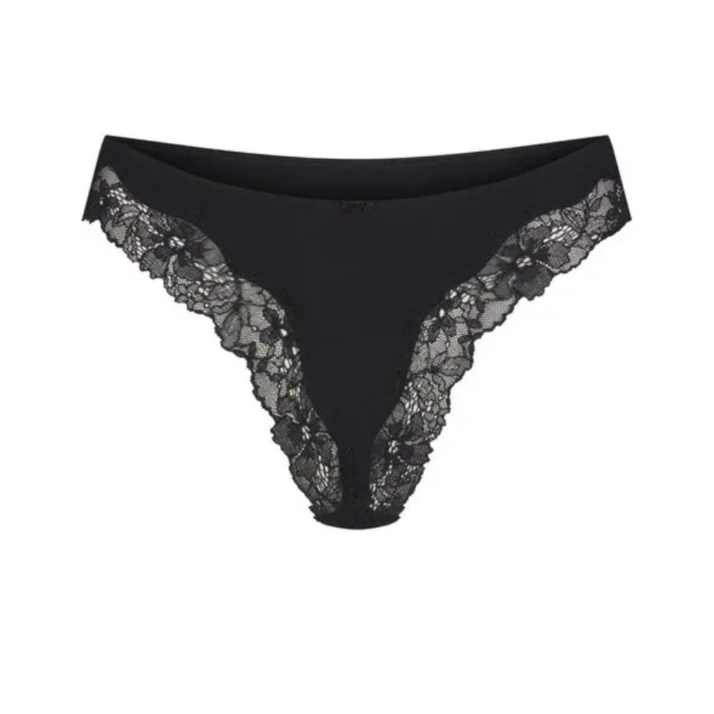 Skims cotton lace thong